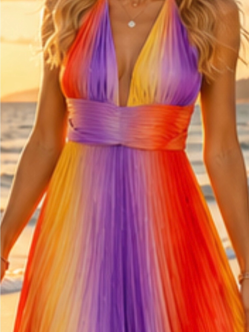Size Large pastel lilac yellow color Backless summer dress halter top backless